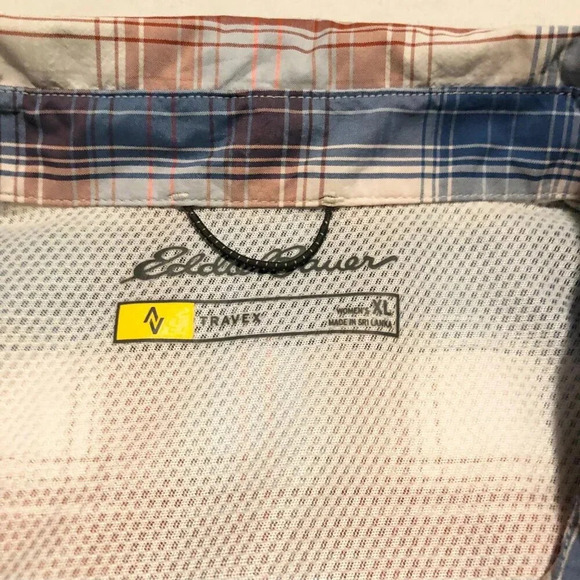 Eddie Bauer Travex Button Shirt Womens  Size XL Plaid Short Sleeve Shirt - Picture 3 of 16